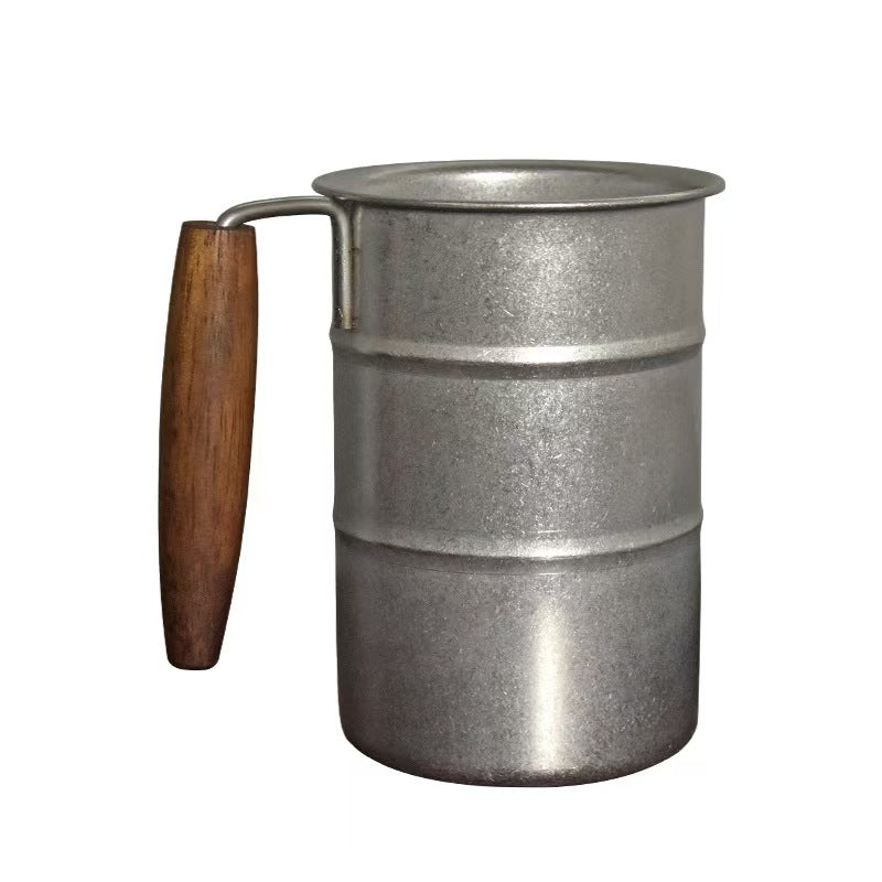 Stylish Stainless Steel Mug ☕️ – Durable, Eco-Friendly & Vintage Design 🪵